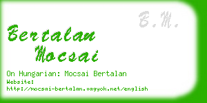 bertalan mocsai business card